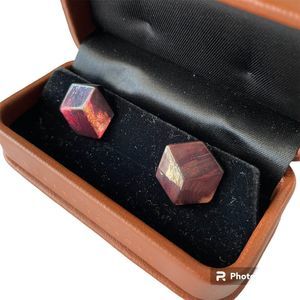 Robert Talbott Chelsea Cuff links NWT Hexagon Pink/purple “3D” Chrome $325